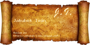 Jakubek Iván névjegykártya