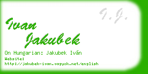 ivan jakubek business card